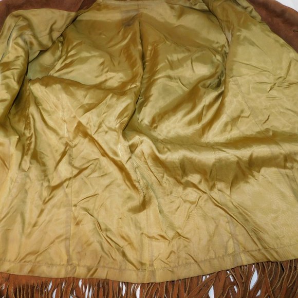 Suede Leather Fringe Vintage Coat 24" Fringe! Boho Hippie Rancher Western Jacket - Picture 15 of 15